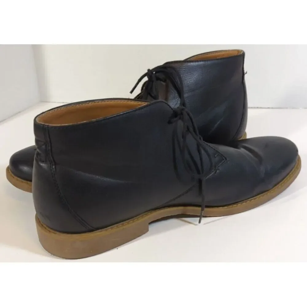 Merona Men's Black Chelsea Boots, Faux Leather Size‎ 11